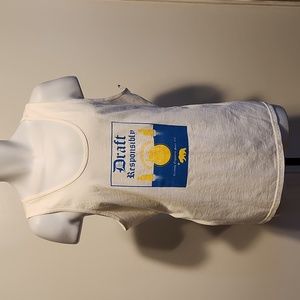 Engineering school business art white L tanktop